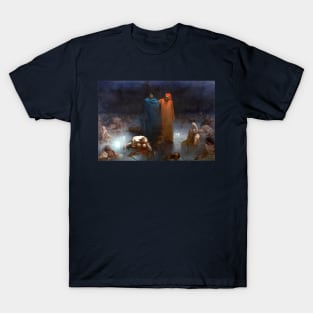 Dante and Virgil in the Ninth Circle of Hell - Gustave Dore T-Shirt